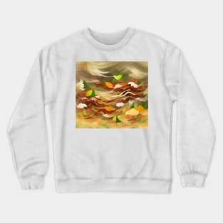 Autumn Inspired Abstract Leaves Crewneck Sweatshirt